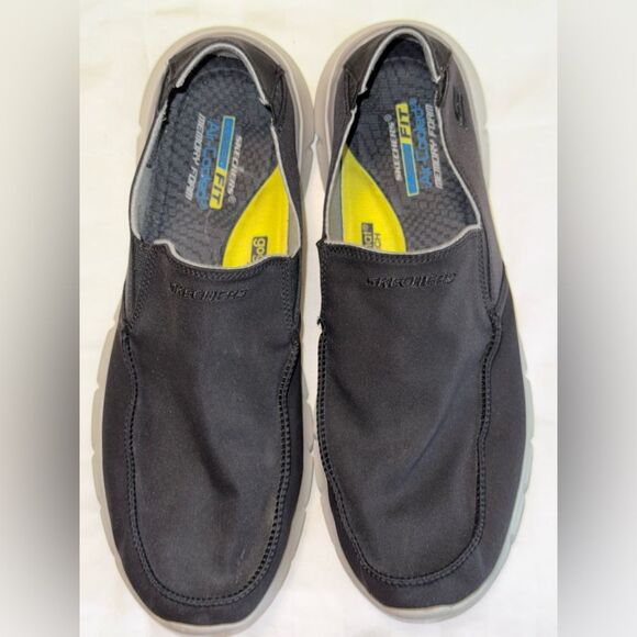Skechers Black and Gray Slip-On Loafers Mens Size 13 - Picture 1 of 7